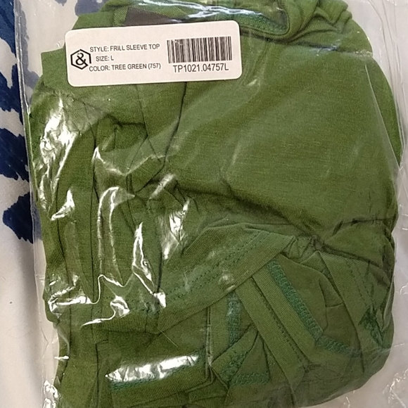 Soft never worn green top with frilly sleeves - Picture 1 of 2